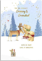 Granny and Grandad Christmas Greeting Card with Festive Seasonal Design and Heartfelt Wishes